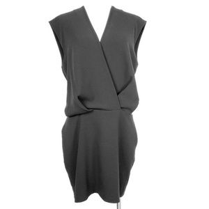 L'AGENCE Cara Mini Dress Black Pleat Wrap Front 8